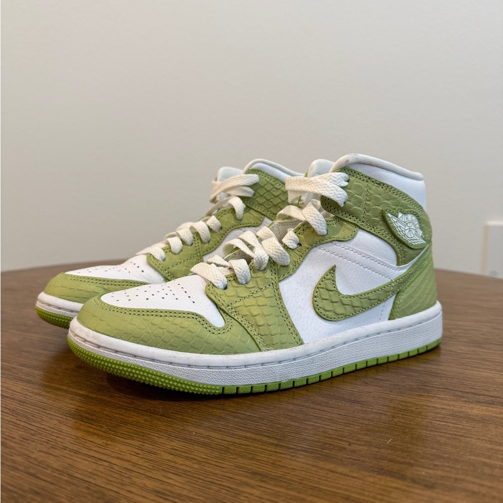Jordan Green and White Athletic Shoes